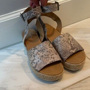 Snakeskin Patterned Espadrille Sandals